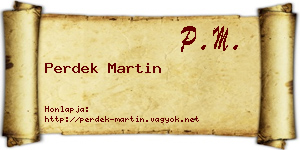 Perdek Martin névjegykártya